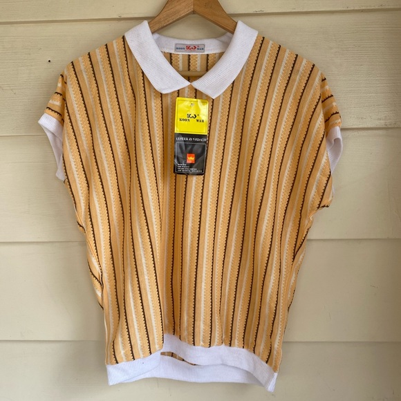 Vintage 80s striped polo size medium - Picture 5 of 6